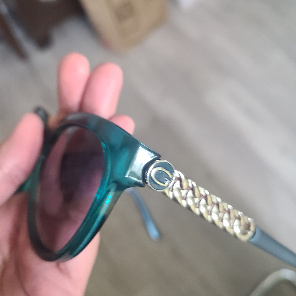 SOLD NEW GUESS GF 6004 92B CRYSTAL TEAL GRADIENT AUTHENTIC DESIGNER SUNGLASS - Picture 5 of 7